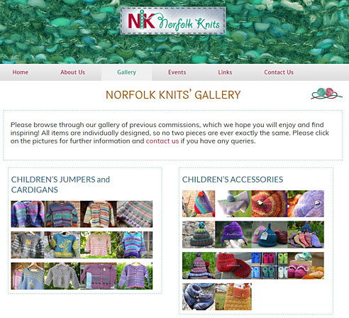 Norfolk Knits logo, stationery & website